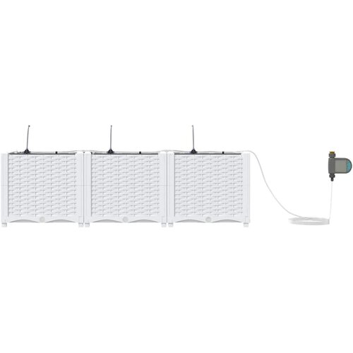  Vrtna saksija 3 pcs Bijeli 120 x 40 x 37,5 cm Plastika Slike