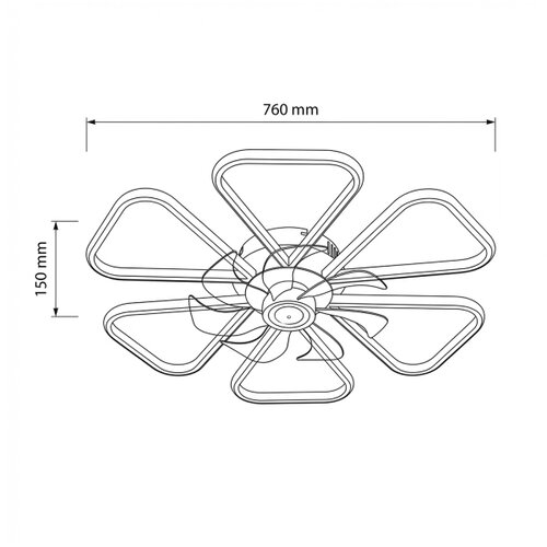 Brilagi LED prigu&amp;scaron;iva plafonski ventilator LED/38W/230V prečnik 76 cm bela + daljinski upravljač Slike