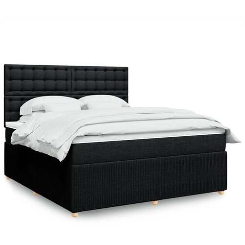 vidaXL Box spring postelja z vzmetnico črna 180x200 cm blago Cene