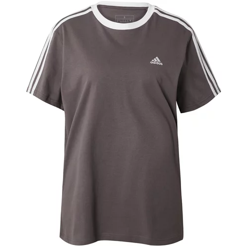 ADIDAS SPORTSWEAR Tehnička sportska majica 'Essentials' smeđa melange / bijela