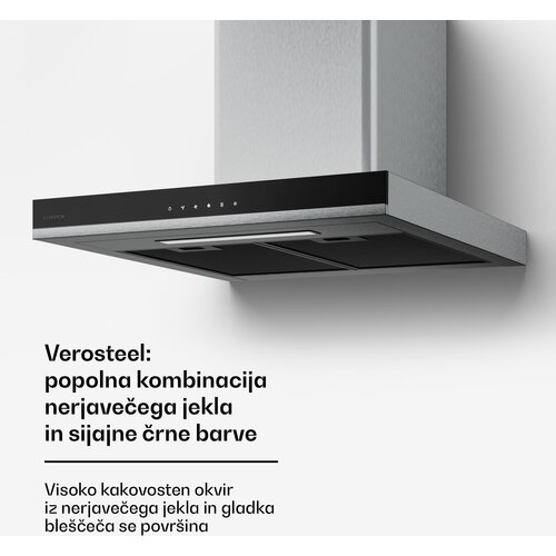 Klarstein Verosteel napa 60 cm, Elegantna, minimalistična, močna, Energijski razred A++, 881,6 m&amp;sup3;/h Slike