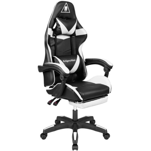  Kruger&amp;amp;Matz GX-150 gejmerska stolica crno-bijela Slike