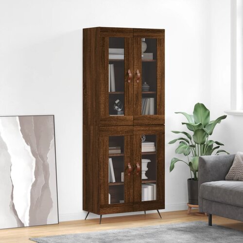  Visoka komoda boja hrasta 69,5x34x180 cm od konstruiranog drva Slike