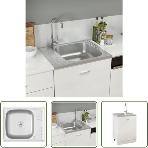 The Living Store Kuhinjsko pomivalno korito z odcejalnikom 600x500x155 mm - Kuhinjsko Pomivalno Korito, (21744746) Cene