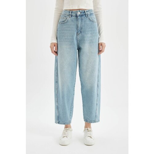 Defacto carrot fit high waist ankle length jean washed trousers Slike