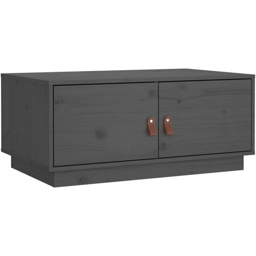 Maison Chic Klubska mizica - kavna mizica - Nizka mizica siva 80x50x35 cm trdna borovina, (21753032) Slike