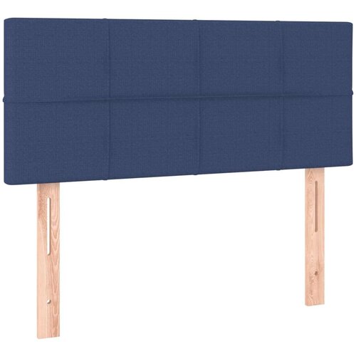  Krevet s oprugama i madracem LED plavi 120 x 190 cm od tkanine Slike