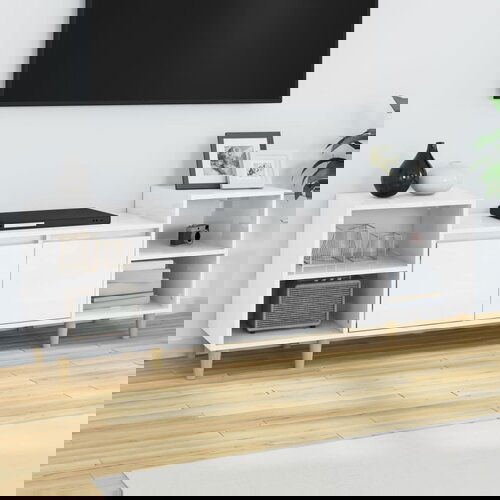 The Living Store TV omarica visok sijaj bela 160x35x55 cm inženirski les - TV Omarica, (21375606) Slike