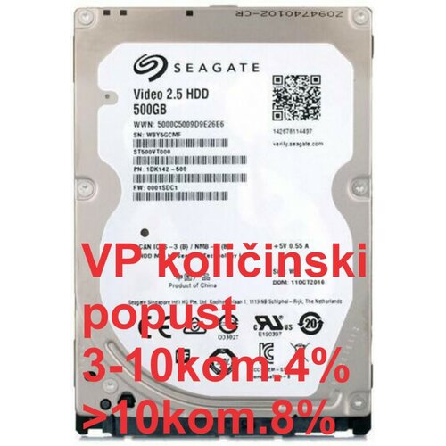 Seagate HDD 2.5 ** 500GB ST500VT000 16MB 5400RPM SATA3 7mm Slike