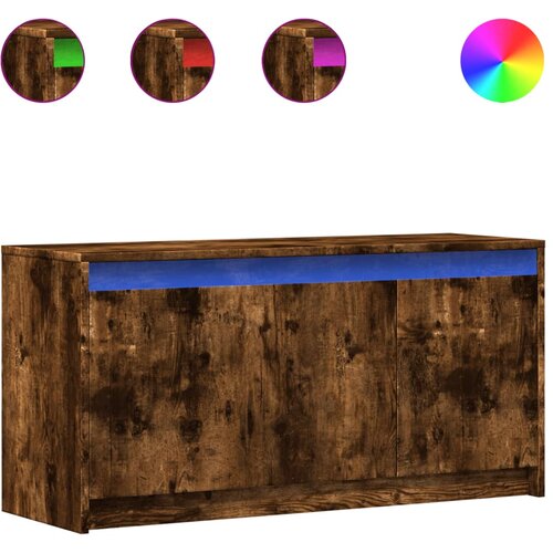 Maison Chic TV omarica - TV stojalo - Televizijska omarica LED dimljeni hrast 100x34x50 cm inženirski les, (21699659) Cene