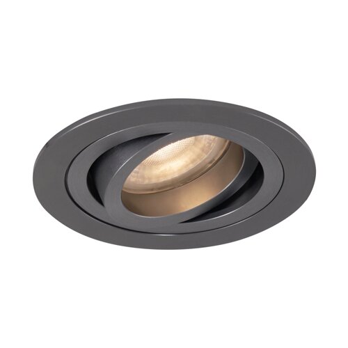 QAZQA Moderni vgradni reflektor bronasto-sive barve GU10 50 mm okrogel nagibni - Rondoo Cene