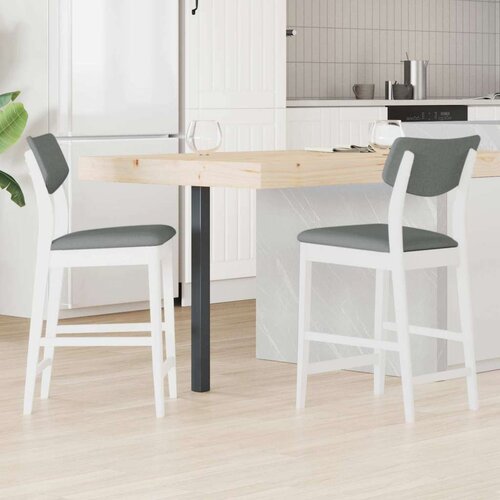  Trpezarijske stolice 2 pcs Bijelo 48 x 49 x 95 cm - Bijela i siva Cijene