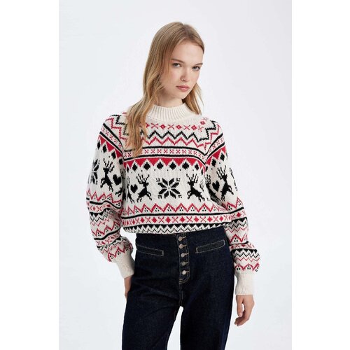 Defacto Regular Fit Patterned Half Turtleneck Sweater Slike