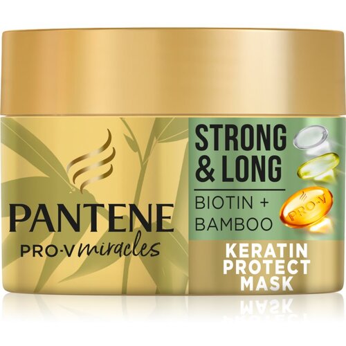 Pantene Strong &amp;amp; Long Biotin &amp;amp; Bamboo obnavljajuća maska protiv gubitka kose 160 ml Slike