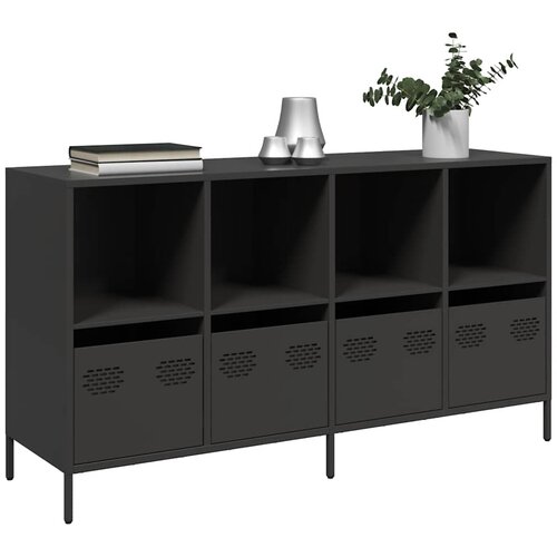  Komoda crna 135x39x73,5 cm hladno valjani čelik Cijene