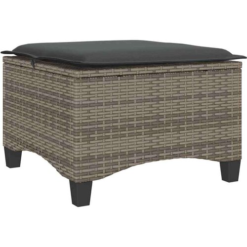 VidaXL Vrtni tabure s jastucima 2 kom sivi 55x55x36 cm poliratan Slike