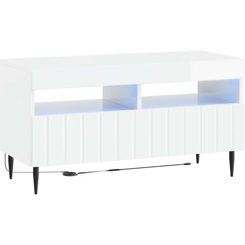  5-dijelni LED TV ormarić Bijela visokog sjaja Konstruirano drvo Slike