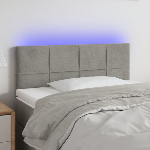 vidaXL LED uzglavlje svjetlosivo 100x5x78/88 cm baršunasto Cijene