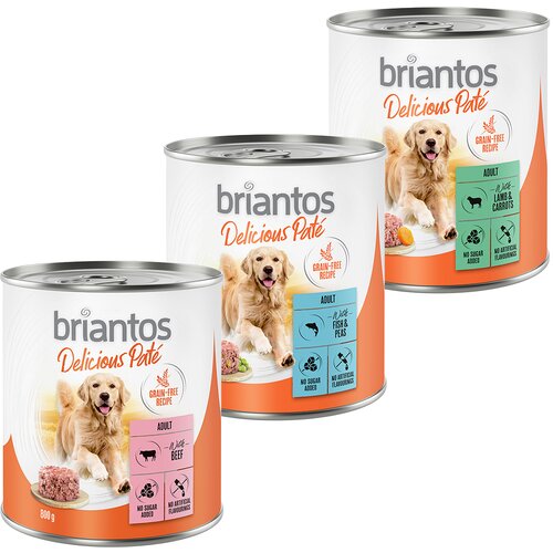 Briantos Delicious Pat&amp;eacute; 24 x 800 g - Me&amp;scaron;ano pakiranje: riba, jagnjetina in govedina Slike