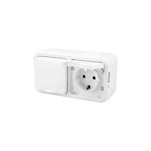 Utičnica dvostruka dvopolna 16A 250V IP55 bijela 043-212 Commel Cijene