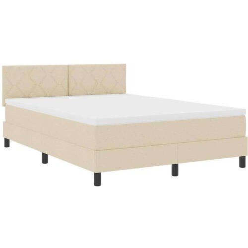 Box spring krevet s madracem Krema 160 x 200 cm tkanina Slike