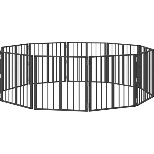  Vrata za pse 10 pcs Crna 60 x 60 cm Cinkani čelik Slike
