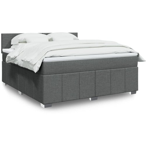 VidaXL Okvir kreveta s oprugama i madrac svjetlosivi 180x200cm tkanina Slike