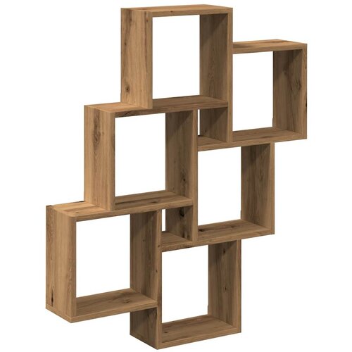 Maison Chic Stenska kockasta polica - Viseča polica artisan hrast 78x15x93 cm inž. les, (21793917) Slike