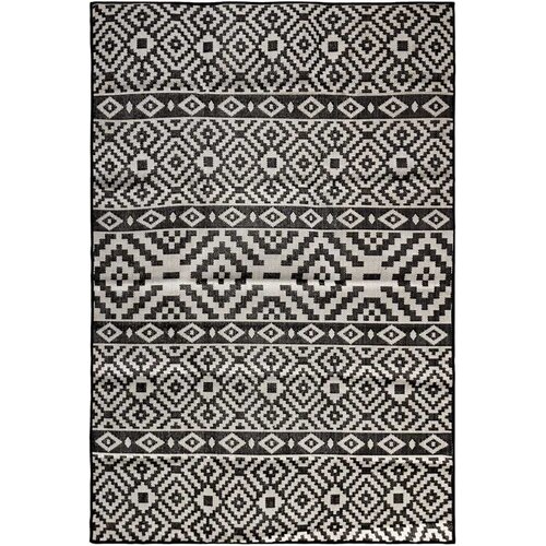  Vanjski tepih ravnog tkanja 140 x 200 cm crne pruge Cijene