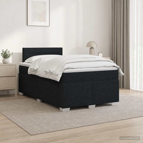  s box springom, madracem i LED-om Crna 120 x 190 cm Cene