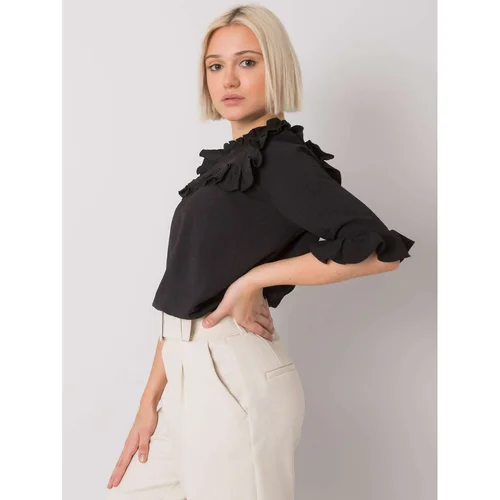 Fashion Hunters RUE PARIS White short ribbed blouse