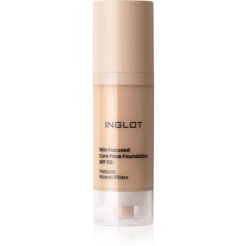 Inglot Skin Focused Care Face Foundation SPF 50 prekrivni tekoči puder SPF 50 odtenek 305 Peachy Beige 30 ml Slike