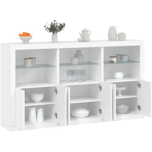 vidaXL Komoda z LED lučkami bela 181,5x37x100 cm Cene