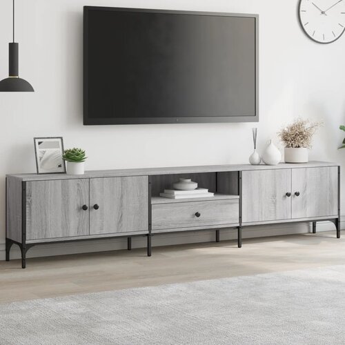  The Living Store TV omarica s predalom siva sonoma 200x25x44 cm inženirski les - TV Omarica, (21555240) Slike