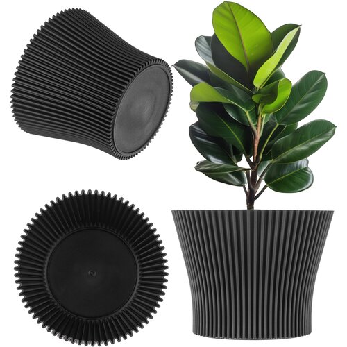 KADAX cvetlični lonec 15 cm pokrov za rastline plastični cvetlični lonec črne barve, (5000346575) Cene