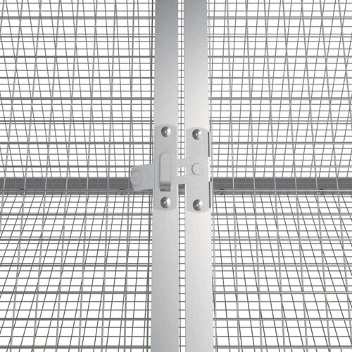 VidaXL Kletka za zajce siva 403,5x80,5x71 cm pocinkano jeklo Slike