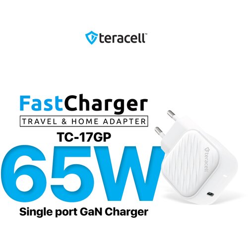 Teracell Kucni punjac Evolution TC-17GP/ GaN/ PPS/ PD 3.0/ 65W sa PD Type c kablom beli CE Cene