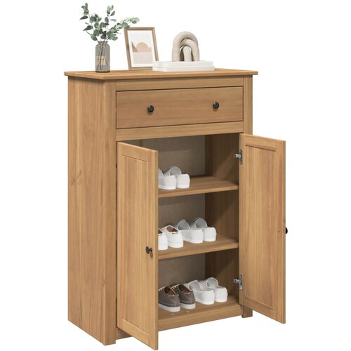 vidaXL Omarica za čevlje Panama 80x40x114 cm trdna borovina Cene