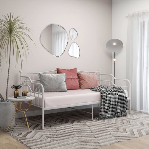  Okvir za krevet na razvlačenje bijeli metalni 90 x 200 cm Slike