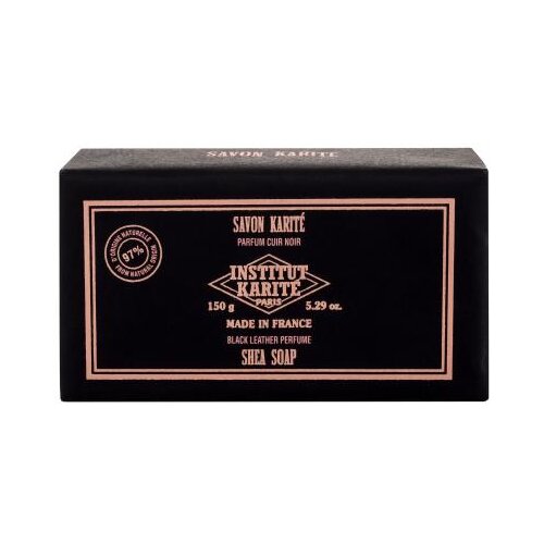 Institut Karit&amp;eacute; Shea Soap Black Leather vlažilno in negovalno trno milo z vonjem jasmina, vanilje in usnja 150 g za ženske Slike