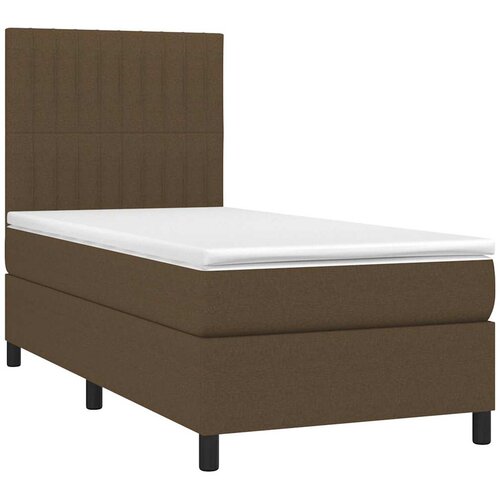  box spring s madracem LED tamnosmeđi 100x200 cm tkanina Slike