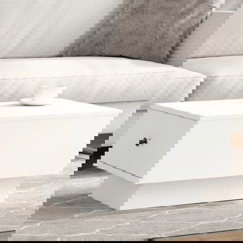 VidaXL Klubska mizica bela 60x45x31 cm inženirski les Slike