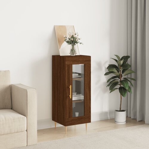 VidaXL Komoda rjavi hrast 34,5x34x90 cm inženirski les Slike