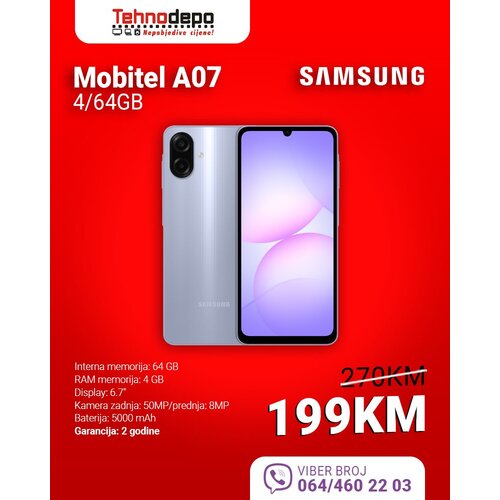 Samsung Galaxy A07 4/64GB, Black SM-A075FZKDMEA Cijene