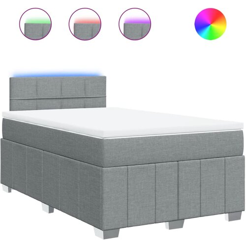 vidaXL Boxspring postelja z vzmetnico svetlo siva 120x190 cm blago, (21308102) Cene