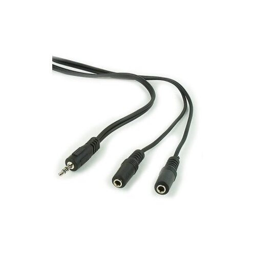 Audio kabl spliter, 3,5mm stereo to 2&amp;times;3,5mm stereo, 5m, GEMBIRD CCA-415, black Slike