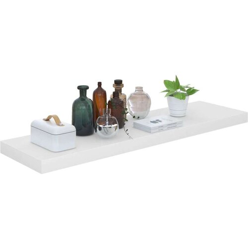 VidaXL plutajuća zidna polica visoki sjaj bijela 90x23,5x3,8 cm MDF Slike