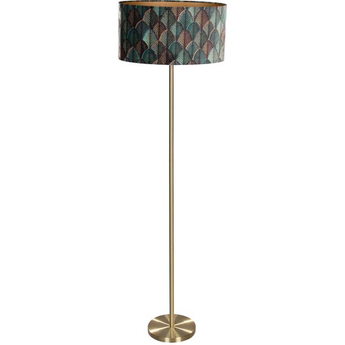 QAZQA Vloerlamp messing met ovale velours kap blad design 50cm - Simplo Cene