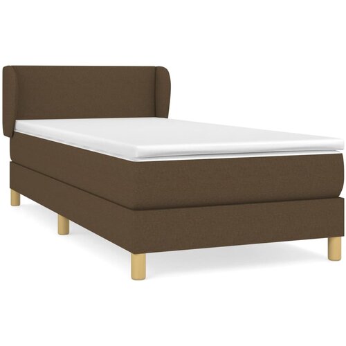 VidaXL Box spring postelja z vzmetnico temno rjava 80x200 cm blago, (20898859) Slike