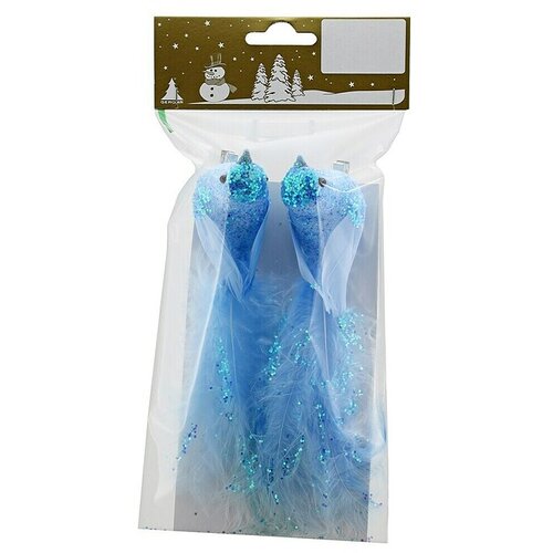  ukrasi za božićno drvce ptica (plava, plastika, 2 kom., 4 x 11 x 23 cm) Slike